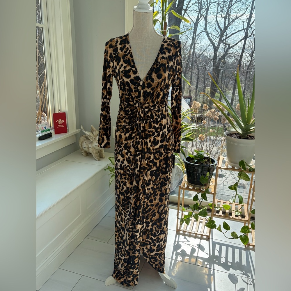 Thalia Sodi Leopard Print Maxi Dress